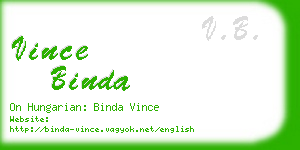 vince binda business card